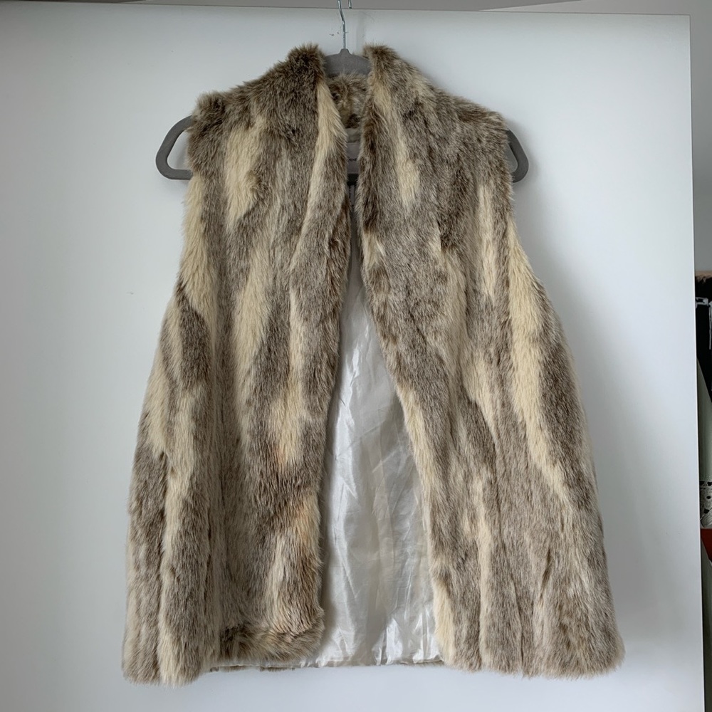 Faux fur BCBG sweater vest.